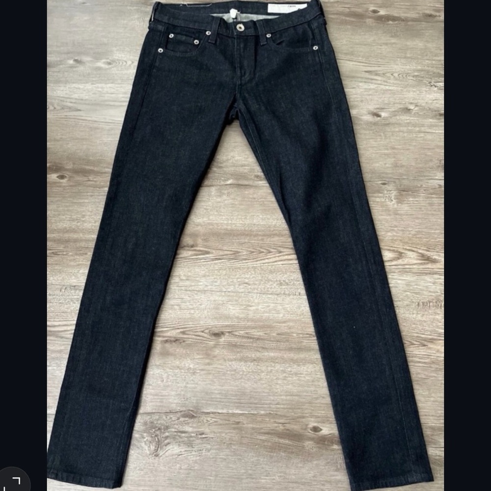 rag bone Dre Jeans Low Rise Slim Boyfriend Full Length Dark Indigo Womens 25
